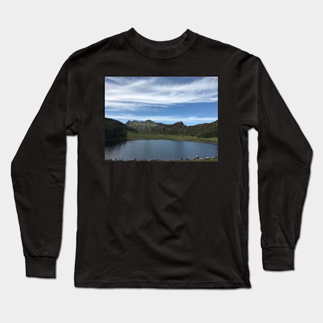 lake district langdale pikes blea tarn Long Sleeve T-Shirt by acolename1